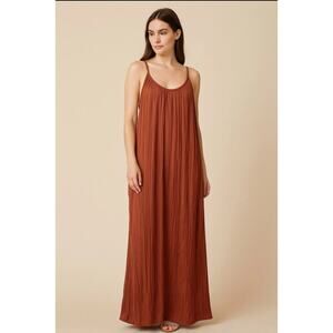 NWT Evereve Roan + Ryan XS Burnt Orange Willa Maxi Dress Sleeveless Spaghetti